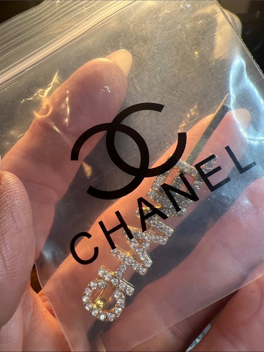 Crystal Nameplate Hair Pin - Silver "CHARM" Style - Picture 2 of 6